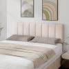 imageGiantex Linen Upholstered Headboard Adjustable Width Button Tufted Headboard Only with Solid Wood Legs Attach Frame Modern Headboards for Queen Full Size Bed BeigeBeige