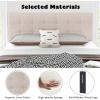 imageGiantex Linen Upholstered Headboard Adjustable Width Button Tufted Headboard Only with Solid Wood Legs Attach Frame Modern Headboards for Queen Full Size Bed BeigeBeige