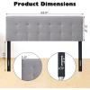 imageGiantex Linen Upholstered Headboard Adjustable Width Button Tufted Headboard Only with Solid Wood Legs Attach Frame Modern Headboards for Queen Full Size Bed BeigeGray