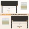 imageGiantex Linen Upholstered Headboard Adjustable Width Button Tufted Headboard Only with Solid Wood Legs Attach Frame Modern Headboards for Queen Full Size Bed BeigeGray