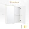 imageGiantex Medicine Cabinet 245quot x 255quot Bathroom Wall Cabinet with 2 Mirror Door Adjustable Shelf SpaceSaving Mirrored Cabinet Over The Toilet Storage Cabinet for Laundry Room Entryway White
