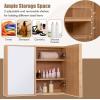 imageGiantex Medicine Cabinet Bathroom Medicine Cabinet with Mirror Reversible Double Door 2 Adjustable Shelves Bamboo Vanity Mirror Cabinet for Entryway Living Room Bathroom Wall Cabinet Natural