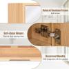 imageGiantex Medicine Cabinet Bathroom Medicine Cabinet with Mirror Reversible Double Door 2 Adjustable Shelves Bamboo Vanity Mirror Cabinet for Entryway Living Room Bathroom Wall Cabinet Natural