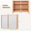 imageGiantex Medicine Cabinet Bathroom Medicine Cabinet with Mirror Reversible Double Door 2 Adjustable Shelves Bamboo Vanity Mirror Cabinet for Entryway Living Room Bathroom Wall Cabinet Natural
