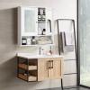 imageGiantex Medicine Cabinet Bathroom Wall Cabinet with 2 Mirrored Doors Adjustable Shelf Open Compartment Wall Mounted Cabinet Over The Toilet Storage Cabinet 22quot x 5quot x 23quot Cupboard GreyWhite