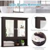 imageGiantex Medicine Cabinet Bathroom Wall Cabinet with 2 Mirrored Doors Adjustable Shelf Open Compartment Wall Mounted Cabinet Over The Toilet Storage Cabinet 22quot x 5quot x 23quot Cupboard GreyBrown