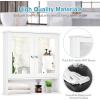 imageGiantex Medicine Cabinet Bathroom Wall Cabinet with 2 Mirrored Doors Adjustable Shelf Open Compartment Wall Mounted Cabinet Over The Toilet Storage Cabinet 22quot x 5quot x 23quot Cupboard GreyWhite