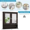 imageGiantex Medicine Cabinet Bathroom Wall Cabinet with 2 Mirrored Doors Adjustable Shelf Open Compartment Wall Mounted Cabinet Over The Toilet Storage Cabinet 22quot x 5quot x 23quot Cupboard GreyBrown