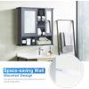 imageGiantex Medicine Cabinet Bathroom Wall Cabinet with 2 Mirrored Doors Adjustable Shelf Open Compartment Wall Mounted Cabinet Over The Toilet Storage Cabinet 22quot x 5quot x 23quot Cupboard GreyGrey