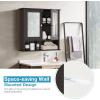 imageGiantex Medicine Cabinet Bathroom Wall Cabinet with 2 Mirrored Doors Adjustable Shelf Open Compartment Wall Mounted Cabinet Over The Toilet Storage Cabinet 22quot x 5quot x 23quot Cupboard GreyBrown