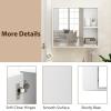 imageGiantex Medicine Cabinet Bathroom Wall Cabinet with Mirror Door 2 Adjustable Shelves 2 Open Shelves Vanity Mirrored Cabinet Over The Toilet Storage Cabinet for Laundry Room Entryway WhiteWhite