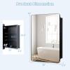 imageGiantex Medicine Cabinet Mirror 20x30 Bathroom Cabinet with Beveled Mirror Adjustable Shelves Rounded Rectangle Frame 2 Installation Method Recessed Wall Cabinet Wall Mount Cabinet Matt Black