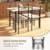 imageGiantex Modern 5 Piece Dining Table Set for 4 Chairs Wood Metal Kitchen Breakfast Furniture Beech WoodBeech Wood