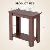 imageGiantex Narrow End Table 2Tier Side Table with Open Storage Shelf Retro Wood Sofa Table Bedside Tables for Small Spaces Slim Nightstand for Living Room Bedroom Easy Assembly WhiteWalnut