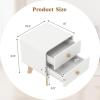imageGiantex Night Stand with 2 Drawers Mid Century Modern Bedside Table with Cute Round Knobs Wooden Side End Table with Solid Rubber Wood Legs Small Nightstand for Kids Bedroom Dorms WhiteWhite