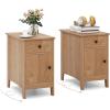 imageGiantex Night Stand with Charging Station Flip Top End Side Table wUSB Ports ampamp Outlets Modern Bedside Table wStorage Drawer Cabinet Magazine Rack Narrow Wood Nightstand for Bedroom 1 OakOak