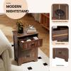 imageGiantex Nightstand with 3 Drawers Bedside Table with Exquisite Metal Handles Accent Table Sofa Side Table with Antitoppling Device for Bedroom Study BlackWalnut