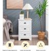 imageGiantex Nightstand with 3 Drawers Bedside Table with Exquisite Metal Handles Accent Table Sofa Side Table with Antitoppling Device for Bedroom Study BlackWhite