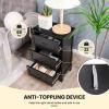imageGiantex Nightstand with 3 Drawers Bedside Table with Exquisite Metal Handles Accent Table Sofa Side Table with Antitoppling Device for Bedroom Study BlackBlack