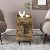 imageGiantex Nightstand with Charging Station Narrow End Table with 2 Drawers ampamp Metal Gold Legs Small Sofa Side Table w 2 USB Ports and 3 Outlets Modern Night Stand for Small Spaces Rustic BrownRustic Brown