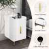 imageGiantex Nightstand with Charging Station Narrow End Table with 2 Drawers ampamp Metal Gold Legs Small Sofa Side Table w 2 USB Ports and 3 Outlets Modern Night Stand for Small Spaces Rustic BrownWhite