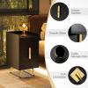 imageGiantex Nightstand with Charging Station Narrow End Table with 2 Drawers ampamp Metal Gold Legs Small Sofa Side Table w 2 USB Ports and 3 Outlets Modern Night Stand for Small Spaces Rustic BrownBlack
