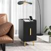 imageGiantex Nightstand with Charging Station Narrow End Table with 2 Drawers ampamp Metal Gold Legs Small Sofa Side Table w 2 USB Ports and 3 Outlets Modern Night Stand for Small Spaces Rustic BrownBlack