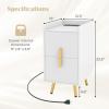 imageGiantex Nightstand with Charging Station Narrow End Table with 2 Drawers ampamp Metal Gold Legs Small Sofa Side Table w 2 USB Ports and 3 Outlets Modern Night Stand for Small Spaces Rustic BrownWhite
