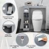 imageGiantex Over The Toilet Storage Cabinet Freestanding Toilet Cabinet Organizer wAdjustable Shelves ampamp Toilet Paper Holder Bathroom Space Saver Storage Rack Home Organizer for Bathroom Laundry GreyGrey