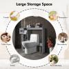 imageGiantex Over The Toilet Storage Cabinet Freestanding Toilet Cabinet Organizer wAdjustable Shelves ampamp Toilet Paper Holder Bathroom Space Saver Storage Rack Home Organizer for Bathroom Laundry GreyGrey