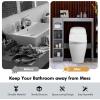 imageGiantex Over The Toilet Storage Cabinet Freestanding Toilet Cabinet Organizer wAdjustable Shelves ampamp Toilet Paper Holder Bathroom Space Saver Storage Rack Home Organizer for Bathroom Laundry GreyGrey