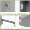 imageGiantex OverTheToilet Storage Cabinet Bathroom Freestanding Space Saver with 1Door Side Storage Cabinet ampamp Paper Holder Toilet Rack Organizer Stand for Bathroom Laundry GrayGrey