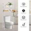 imageGiantex OverTheToilet Storage Space Saver Bathroom Metal Spacesaver Rack with 2 Tier Rack Hooks and Adjustable Feet Multifunctional Toilet SpaceSaving Storage