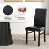 imageGiantex PU Leather Dining Chairs Set of 2 Upholstered Kitchen Chair with Solid Rubber Wood Frame Armless High Back Dining Side Chairs with Cushion Seat Modern Dining Room Chair Black