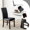 imageGiantex PU Leather Dining Chairs Set of 2 Upholstered Kitchen Chair with Solid Rubber Wood Frame Armless High Back Dining Side Chairs with Cushion Seat Modern Dining Room Chair Black