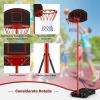 imageGiantex Portable Basketball Hoop Adjustable Height 6585 FT Backboard System Stand with 2 Wheels Fillable Base WeatherResistant Nylon Net Basketball Goal Indoor Outdoor for Kids Youth