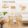 imageGiantex Rattan Side Table Set of 2 Boho Nightstand with Glass Top ampamp Magazine Rack End Table with Storage Bamboo Bedside Table for Small Space Living Room Bedroom NaturalNatural