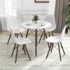 imageGiantex Round Dining Table Set for 4 5Piece Breakfast Nook Table Set w 315quot Dinner Table Dining Chairs Wood Legs Dinette Set Kitchen Table Chairs Set for Living Room Restaurant WhiteWalnutWhitewalnut