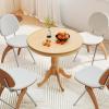imageGiantex Round Dining Table for 24 People 32quot D X 30quot H Wooden Kitchen Table with Spacious Tabletop Pedestal Base Leisure End Tables for Bar Kitchen Dining Room Restaurant NaturalNatural