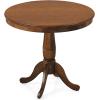 imageGiantex Round Dining Table for 24 People 32quot D X 30quot H Wooden Kitchen Table with Spacious Tabletop Pedestal Base Leisure End Tables for Bar Kitchen Dining Room Restaurant NaturalWalnut