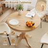 imageGiantex Round Dining Table for 24 People 32quot D X 30quot H Wooden Kitchen Table with Spacious Tabletop Pedestal Base Leisure End Tables for Bar Kitchen Dining Room Restaurant NaturalNatural