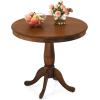 imageGiantex Round Dining Table for 24 People 32quot D X 30quot H Wooden Kitchen Table with Spacious Tabletop Pedestal Base Leisure End Tables for Bar Kitchen Dining Room Restaurant NaturalWalnut