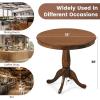 imageGiantex Round Dining Table for 24 People 32quot D X 30quot H Wooden Kitchen Table with Spacious Tabletop Pedestal Base Leisure End Tables for Bar Kitchen Dining Room Restaurant NaturalWalnut