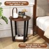 imageGiantex Round End Table 2Tier Side Sofa Table with Open Storage Shelf and Metal Frame Industrial Nightstand Bedside Table for Living Room Bedroom Small Space Accent Furniture WalnutWalnut
