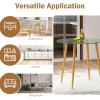 imageGiantex Round Glass Dining Table 355quot D x 30quot H Kitchen Dinner Table wTempered Glass Tabletop ampamp Metal Legs Circle Leisure Coffee Table for Dining Room ampamp Living Room Clear ampamp Natural 2 Pack