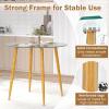 imageGiantex Round Glass Dining Table 355quot D x 30quot H Kitchen Dinner Table wTempered Glass Tabletop ampamp Metal Legs Circle Leisure Coffee Table for Dining Room ampamp Living Room Clear ampamp Natural 2 Pack