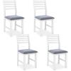 imageGiantex Set of 2 Dining Chairs White Upholstered Kitchen Chairs wPadded Seat ampamp Ladder Back Farmhouse Armless Side Chairs Modern Dining Room Chairs for Home Living Room RestaurantWhitegrey