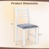 imageGiantex Set of 2 Dining Chairs White Upholstered Kitchen Chairs wPadded Seat ampamp Ladder Back Farmhouse Armless Side Chairs Modern Dining Room Chairs for Home Living Room RestaurantWhitegrey