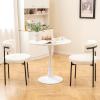 imageGiantex Sherpa Dining Chairs Set of 4 Upholstered Round Kitchen Chairs with Curved Backrest ampamp Metal Legs Modern Armless Side Chairs White Boucle Accent Chairs for Dining Room Living Room1Count Pack of 2