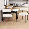 imageGiantex Sherpa Dining Chairs Set of 4 Upholstered Round Kitchen Chairs with Curved Backrest ampamp Metal Legs Modern Armless Side Chairs White Boucle Accent Chairs for Dining Room Living Room2 Count Pack of 4